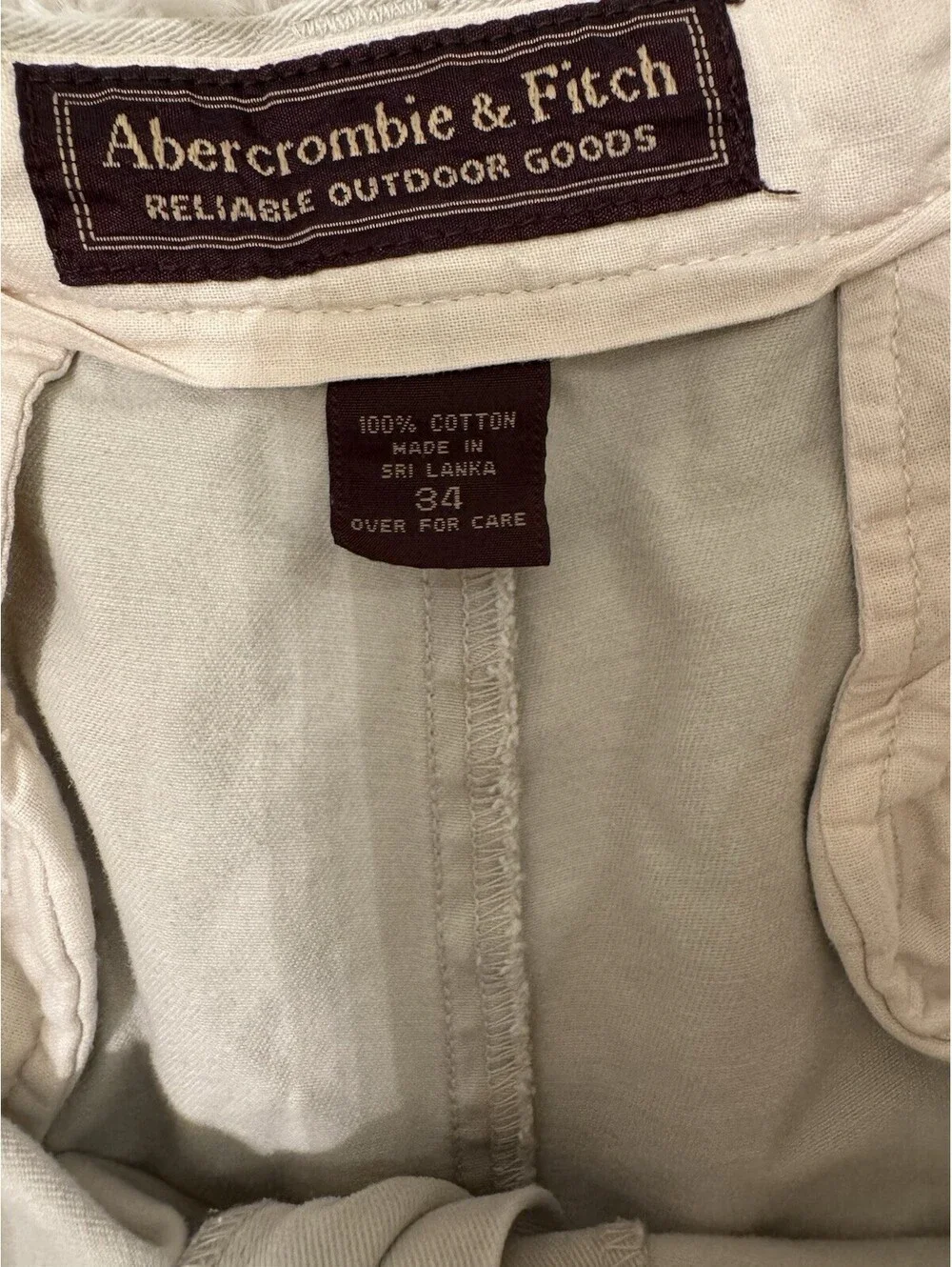 Abercrombie And Finch Men’s Khaki Chino Shorts 34 Classic Fit Outdoor Cotton